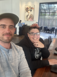 Missy Spears, executive director of Queer Kentucky, and Spencer Jenkins, editor-in-chief, pictured following the newsroom’s GLAAD nomination for Outstanding Independent Journalism.