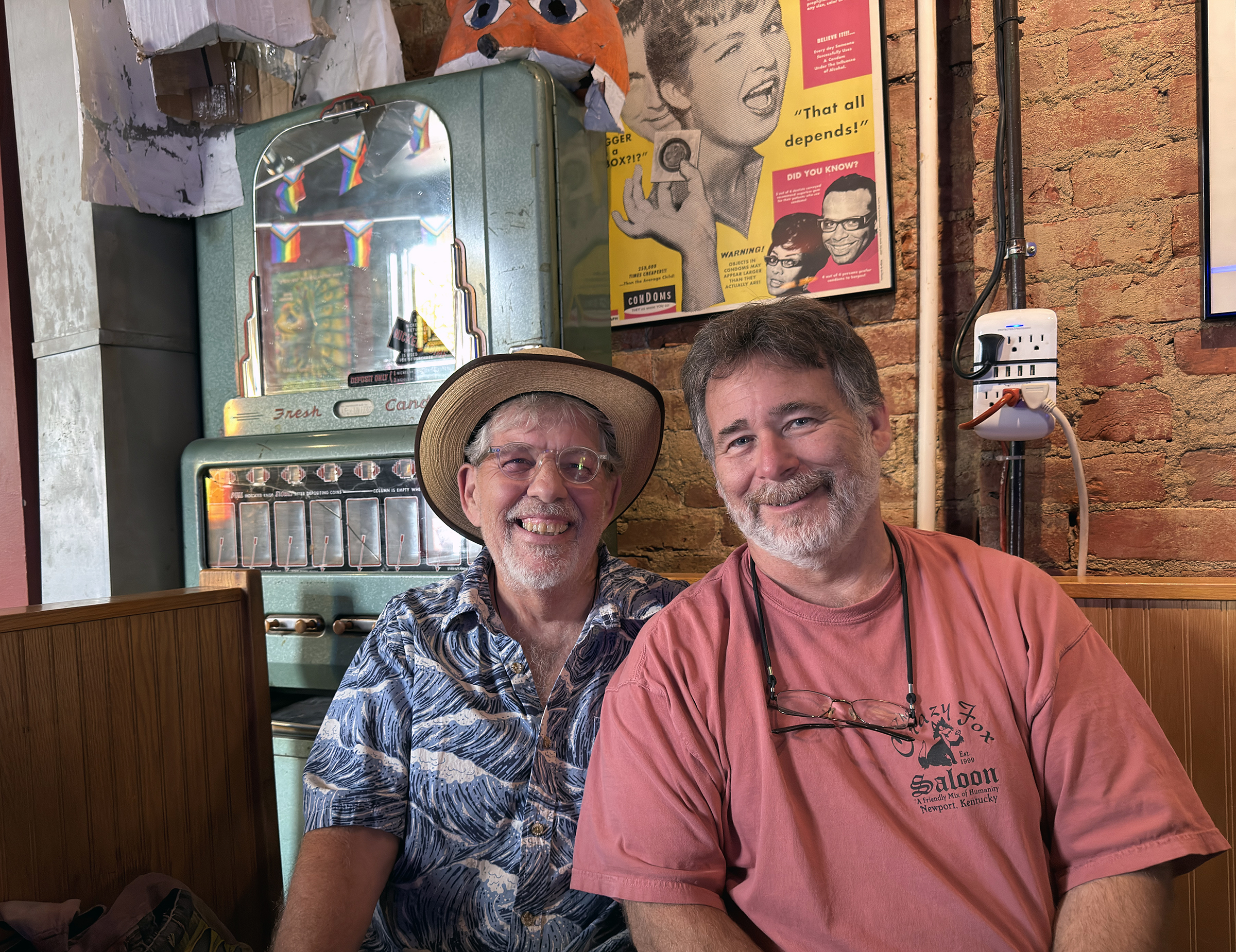Carl Fox (left) and partner Terry Bond at The Crazy Fox Saloon, Newport KY