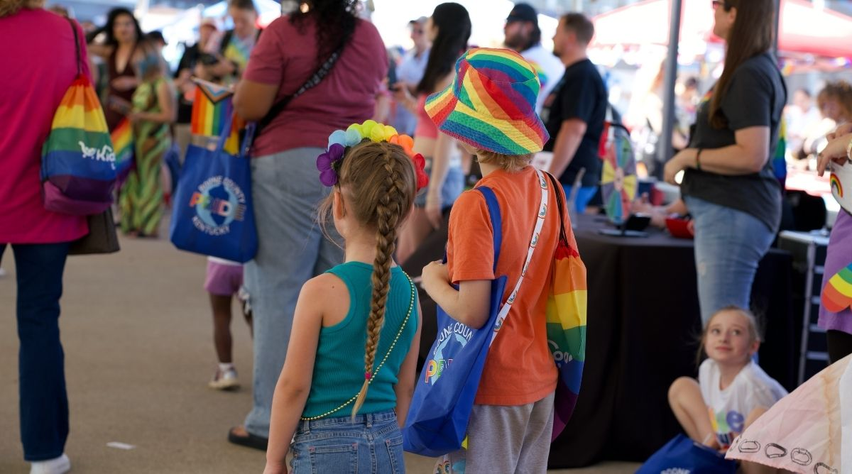 Attendees at the 2025 Boone County KY Pride Festival in Florence, Kentucky