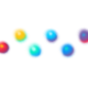 Six soft airbrushed color orbs in a wave, artwork by Sav Hoyt